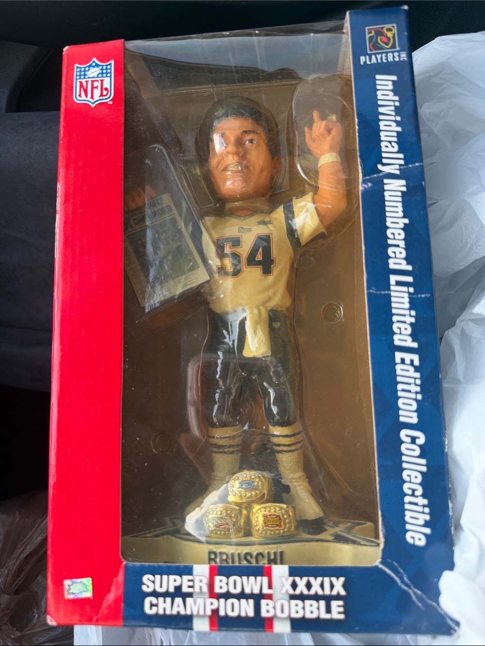 NFL Rob N. Bruschi Bobblehead - Gold and Black